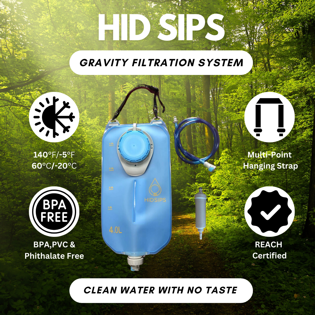 Gravity Water Filter,3L,Portable Water Purifier w/Tree Strap